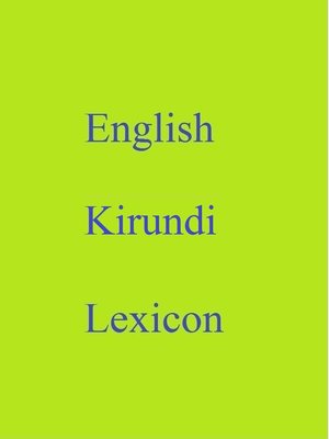 cover image of English Kirundi Lexicon